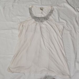 Belah & Codey Women's XL off white Jeweled blouse #NN4